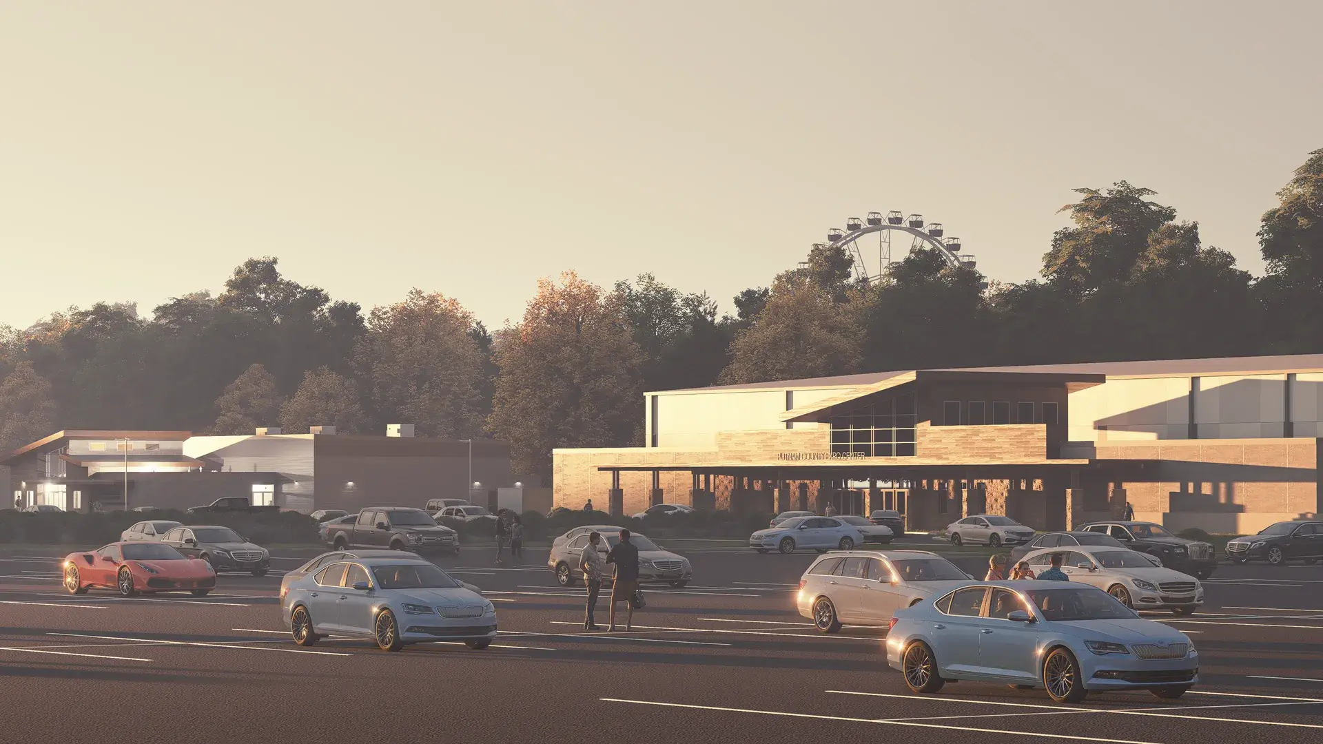 Exterior visualization of the Putnam County Convention Center.